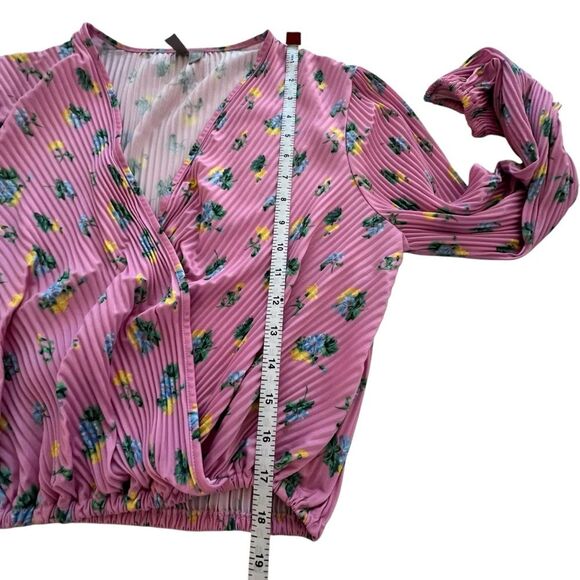ASOS Design Pink Floral Pleated Crop Top size 8 - Picture 7 of 9